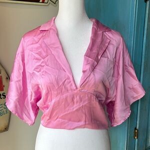 Zara Pink Satin Blouse